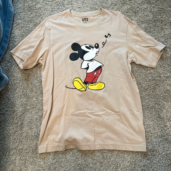 Uniqlo Disney Beige Mickey Mouse T-Shirt - Picture 1 of 3